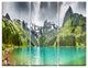 "Mountain Lake Panorama" Photography Glossy Metal Wall Art, 3 Panels, 36"x28"