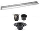 Offset Linear Drain, 60 Inch Side Outlet Linear Drain Complete Set, Wind