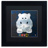 "Grunt The Hippo" Matted Framed Canvas Art by Design Turnpike