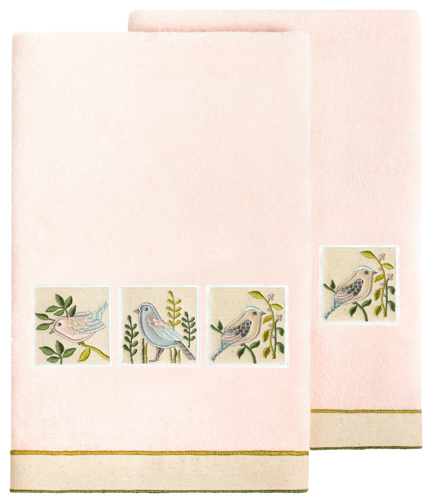 Linum Home Textiles 100% Turkish Cotton BELINDA 2PC Embellished Bath Towel Set