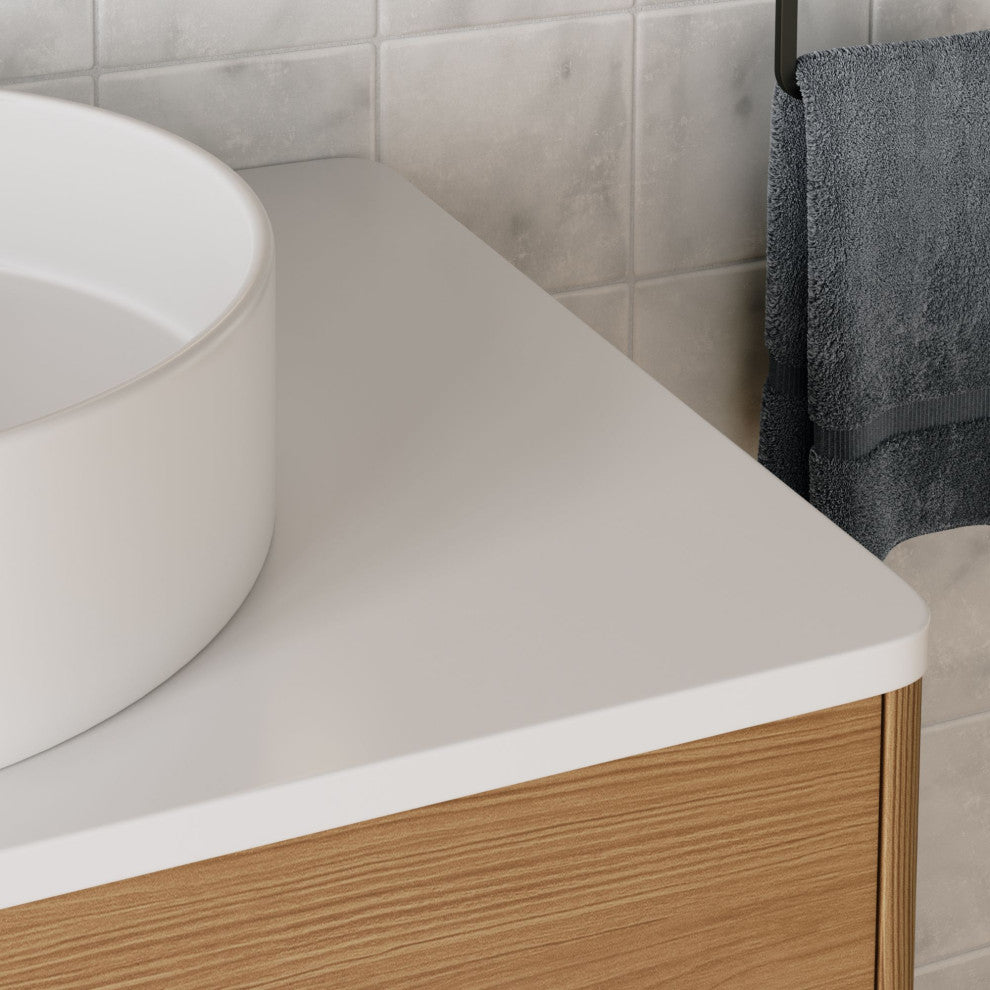 The Ethel Bathroom Vanity, Oak, 36", Single Sink, Freestanding