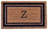 Dark Blue Border 18"x30" Monogram Doormat, Letter Z