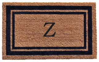 Dark Blue Border 18"x30" Monogram Doormat, Letter Z