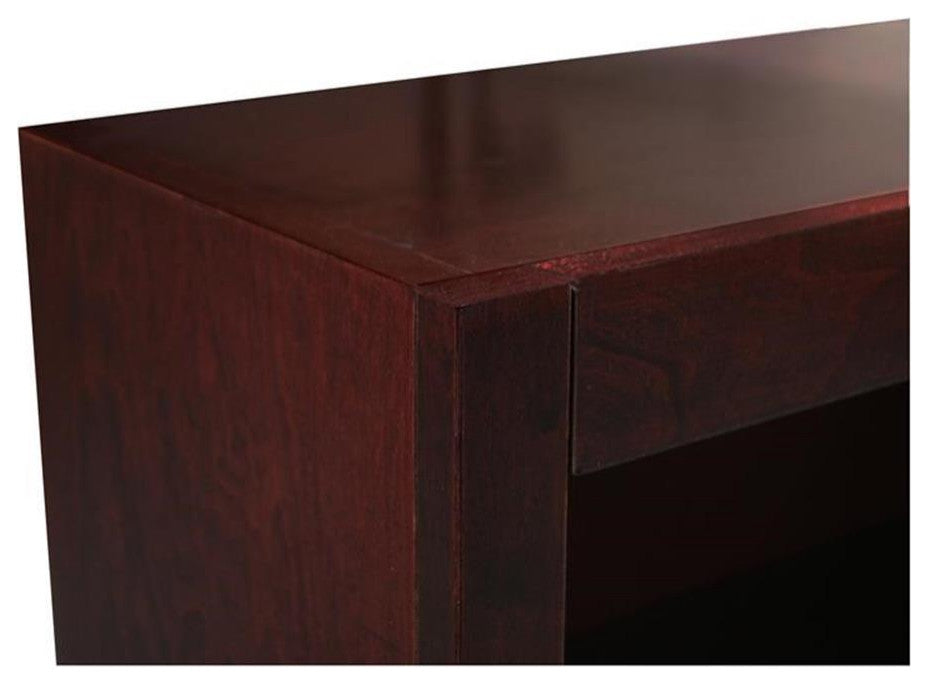 Bowery Hill Traditional 36" Tall 9-Shelf Triple Wide Wood Bookcase in Cherry