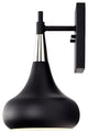 Phoenix 1-Light Wall Sconce, Matte Black With Polished Nickel