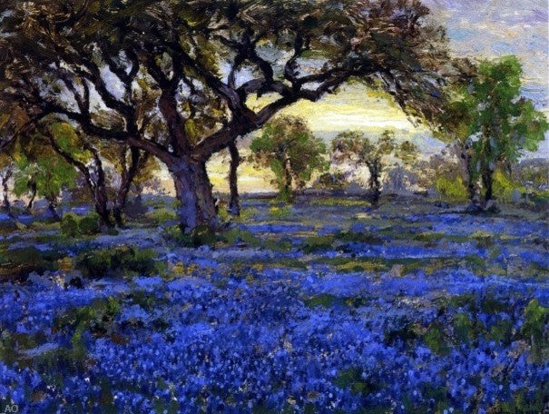 Julian Onderdonk Old Live Oak Tree and Bluebonnets Wall Decal