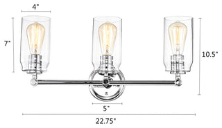CHLOE Lighting Joyce Contemporary 3-Light Bath Vanity Fixture, Chrome