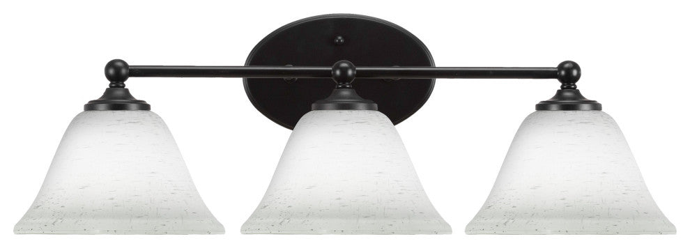 Capri 3-Light Bath Bar, Matte Black/White Muslin