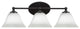 Capri 3-Light Bath Bar, Matte Black/White Muslin