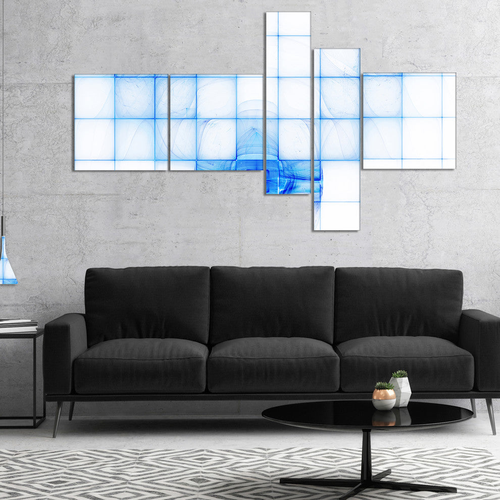Bat Outline on Radar Screen, Abstract Canvas Art Print, 60"x32", 5 panels