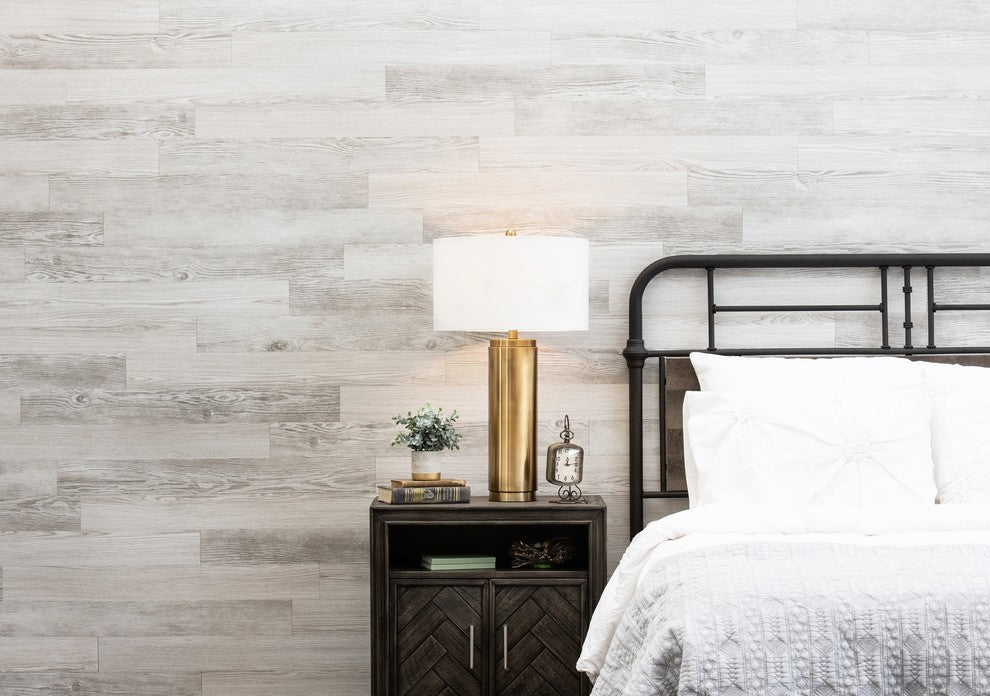 E-Z Wall Peel and Press White Wash Wall Planks