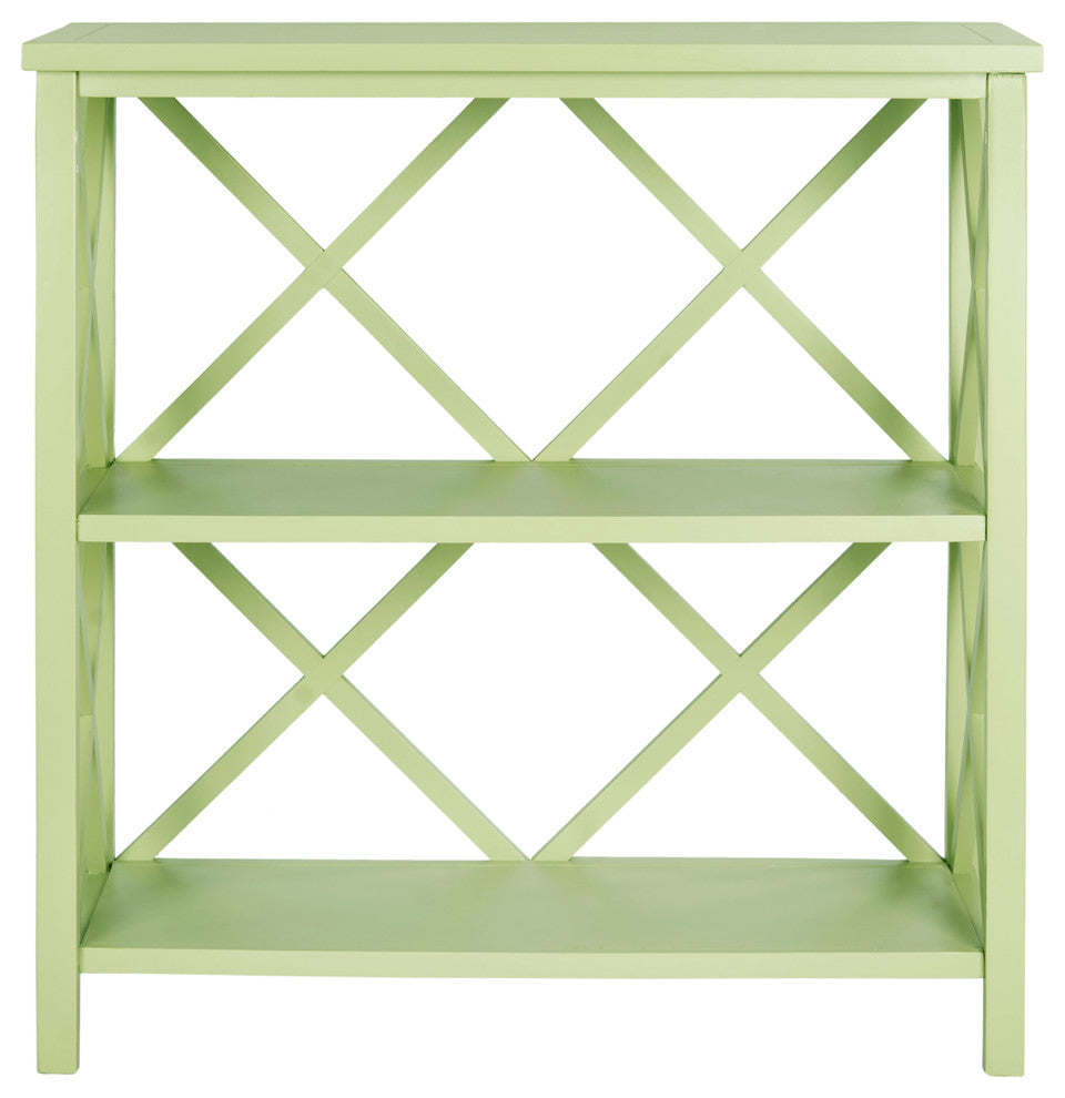 Safavieh Liam 2 Tier Open Bookcase, Split Pea