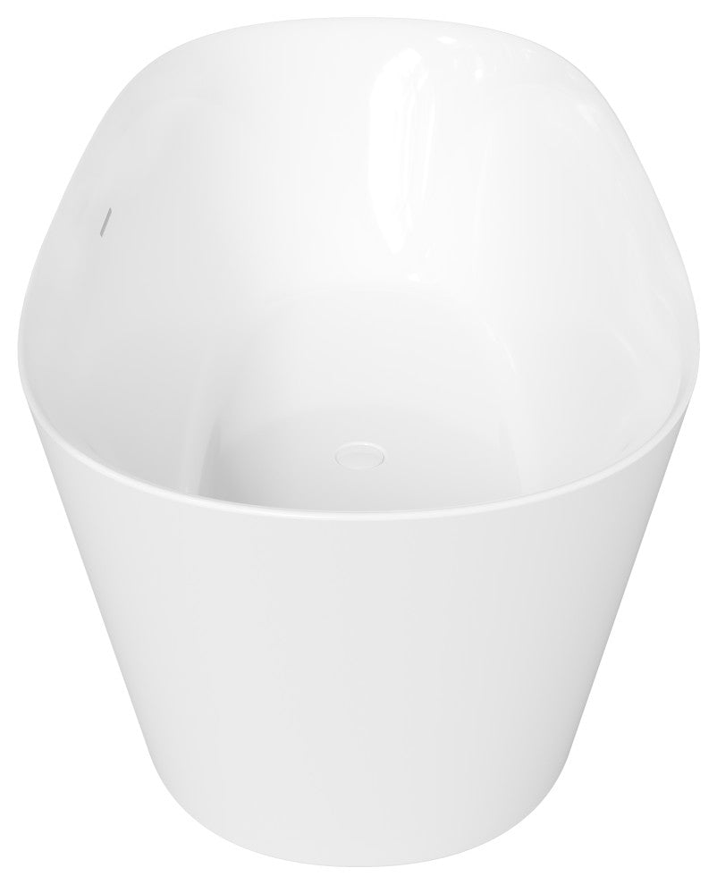 Perlato Lucca Freestanding Soaking Tub, White, 67"