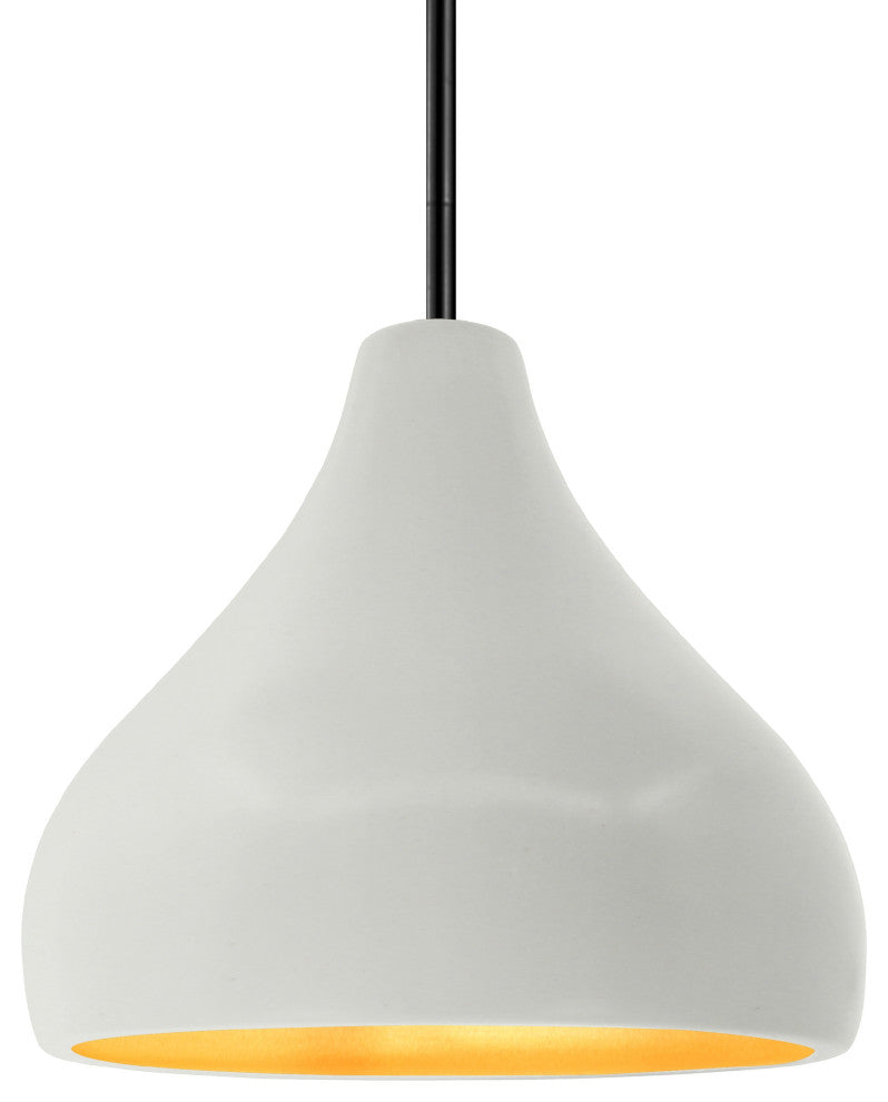 Radiance Medium Droplet Pendant, Matte White/Gold Frame, Black, Rigid Stem Kit