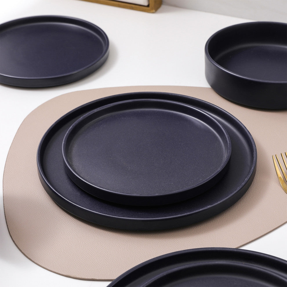 Stone Lain Cleo Stoneware 32 Piece Dinnerware Set, Dark Blue