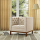 Modern Contemporary Fabric Armchair, Beige, Fabric