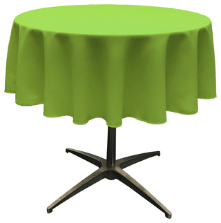 LA Linen Polyester Poplin Tablecloth 51" Round, Lime