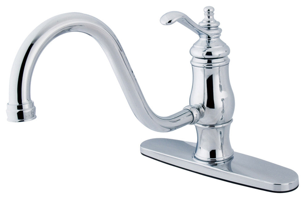 Polished Chrome Heritage Single Handle 8" Centerset Kitchen Faucet KS1571TLLS