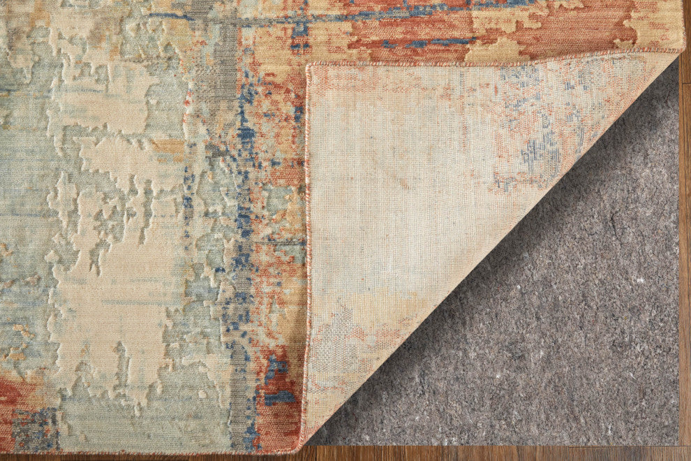 Jaxson 39PWF Modern/Industrial/BohemianArea Rug, Gray/Orange, 2'x3'