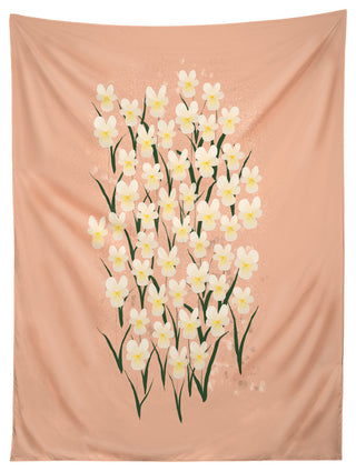 Joy Laforme Pansies in Pink and White Tapestry, Large