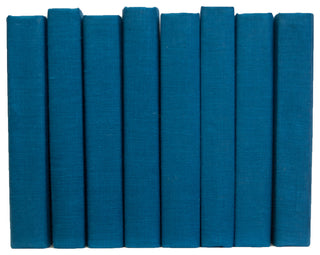Decorative Books - Blue Spruce Linen Wrapped Book Bundle - 1 foot of Books