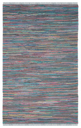 Safavieh Rag Rug Collection RAR121 Rug, Aqua/Multi, 5' X 8'