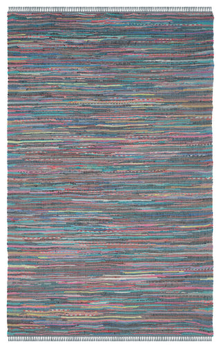 Safavieh Rag Rug Collection RAR121 Rug, Aqua/Multi, 5' X 8'