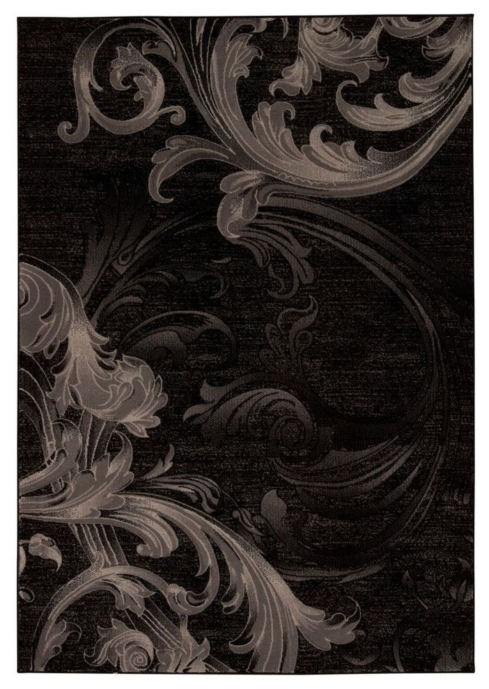 NOURISON SOHO BLACK GREY AREA RUG