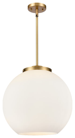 Athens Pendant, Brushed Brass, Matte White, Matte White