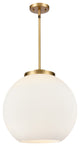 Athens Pendant, Brushed Brass, Matte White, Matte White