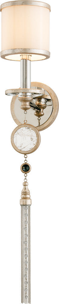 Bliss Wall Sconce, Topaz Leaf Finish, White Pearl Glass Shade