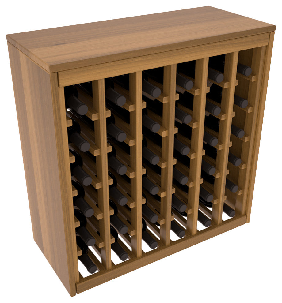 36-Bottle Deluxe Wine Rack,  Redwood, Oak + Satin