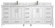 Aberdeen 84 Double Sink Bath Vanity in White 2" Carrara Marble