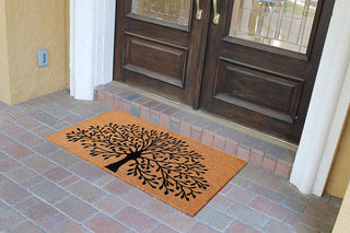 Shredding Tree Fade Resistant 30"x48" Coir Double Door Mat,Flocking Technology
