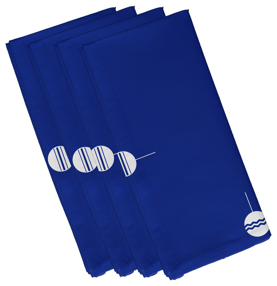 Geo-Bulbs, Holiday Print Napkin, Set of 4, Royal Blue