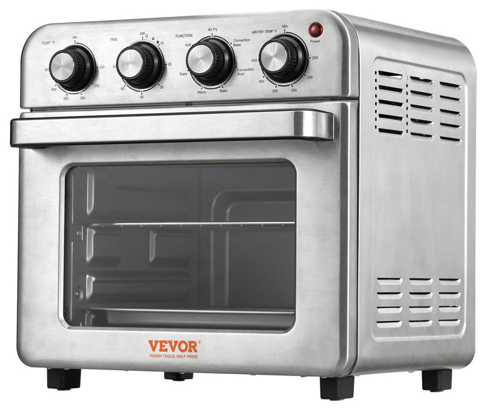 VEVOR Air Fryer Toaster Oven 1700W Stainless Steel Convection Oven, 18 L 7-in-1