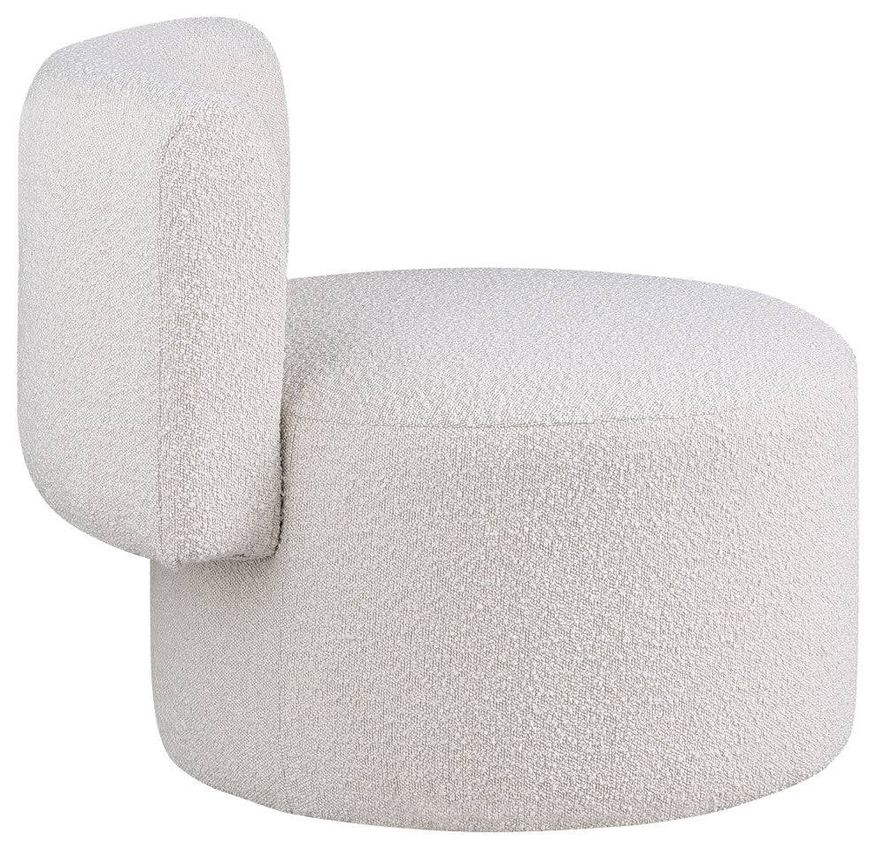 Como Boucle Fabric Upholstered Accent Chair, Cream