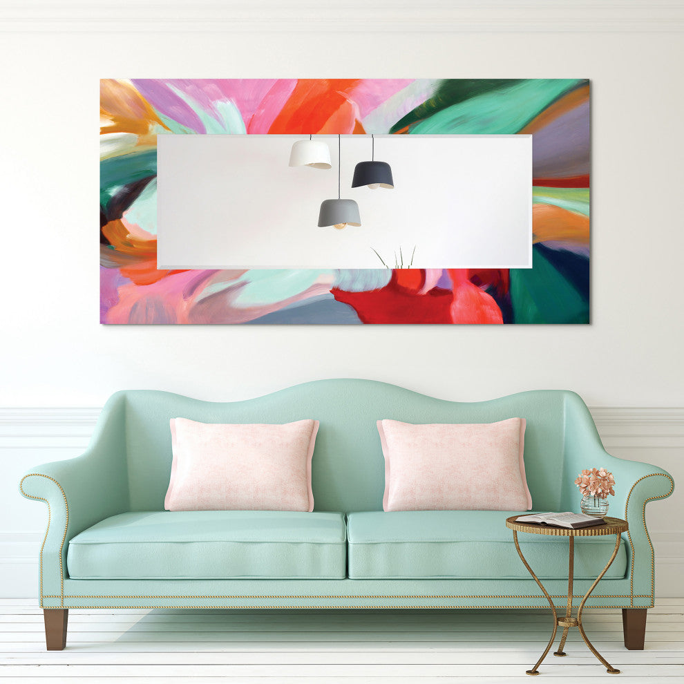 "Integrity of Chaos" Rectangular Beveled Mirror on Printed Tempered Art Glass