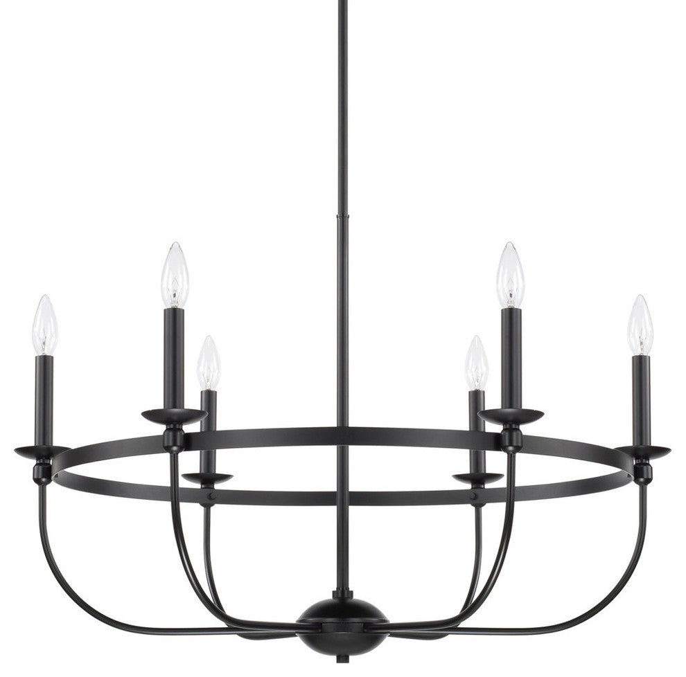 Rylann 6 Light Chandelier, Matte Black
