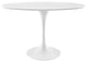 Modern Contemporary Urban Mid Century Oval Top Dining Table, White, Metal Wood