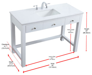 48" ADA Compliant Bathroom Vanity, White