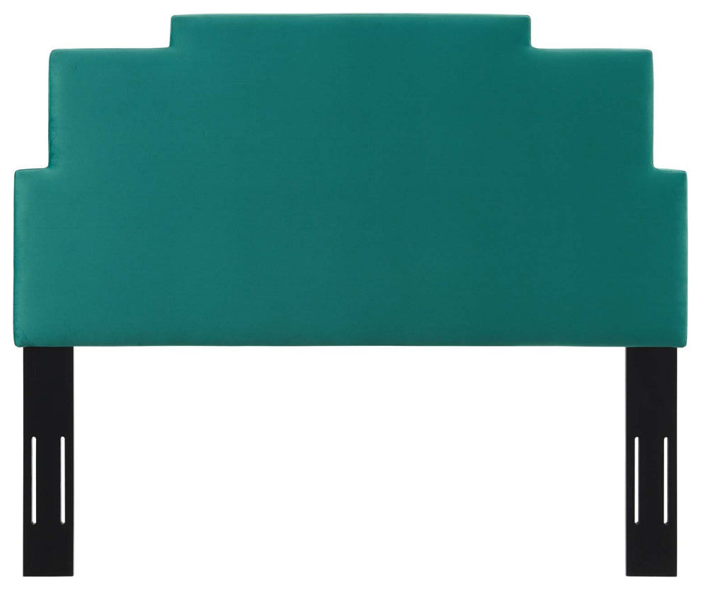 Headboard, King Size, Velvet, Teal Blue, Modern Contemporary, Bedroom Master