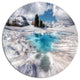 Beautiful Snow Covered Lake, Landscape Art Disc Metal Artwork, 11"