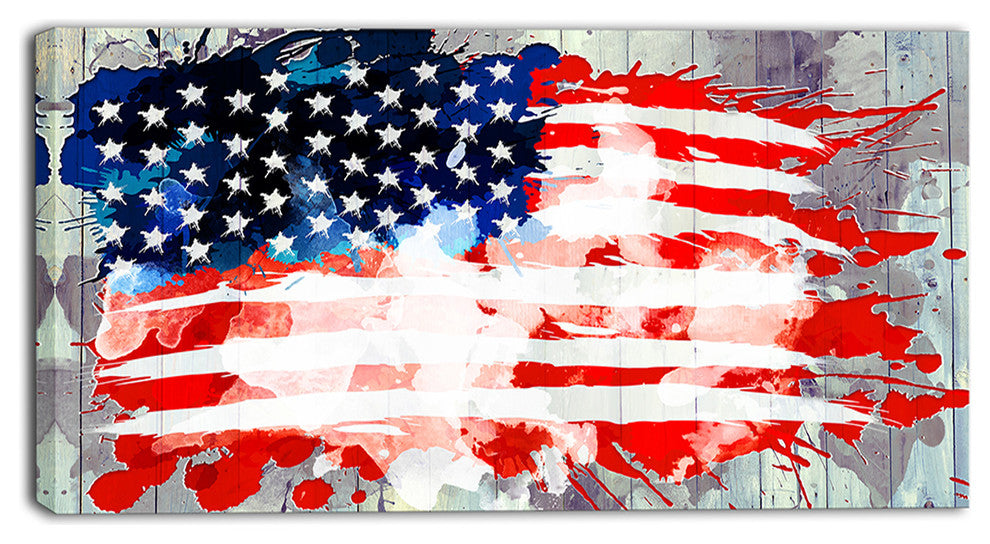 "Abstract US Flag" Canvas Painting