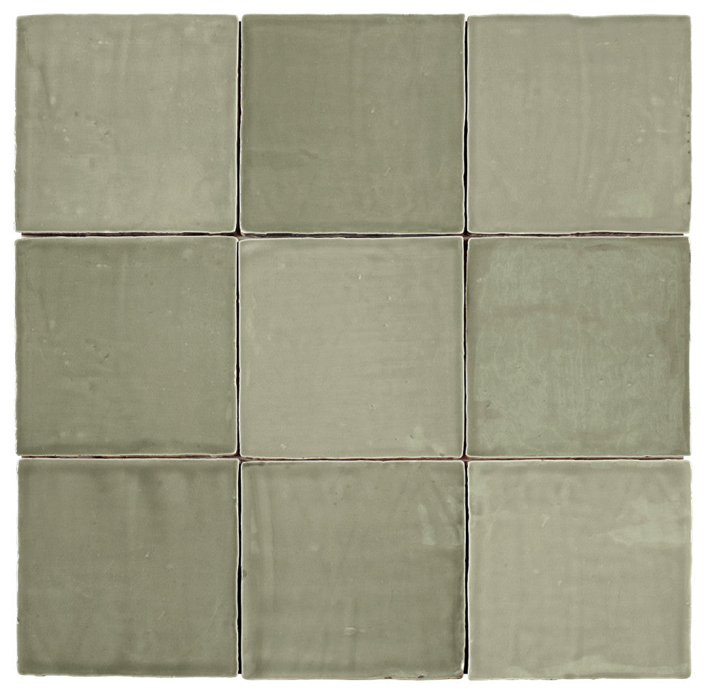 French Glazed Ceramic Tile - Blue, Green, White, Grey, Black, Clay, Green