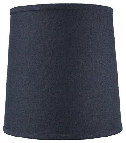 10"x12"x12" Parchment Drum Lampshade, Textured Slate Blue