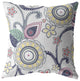 20 White Yellow Floral Suede Throw Pillow