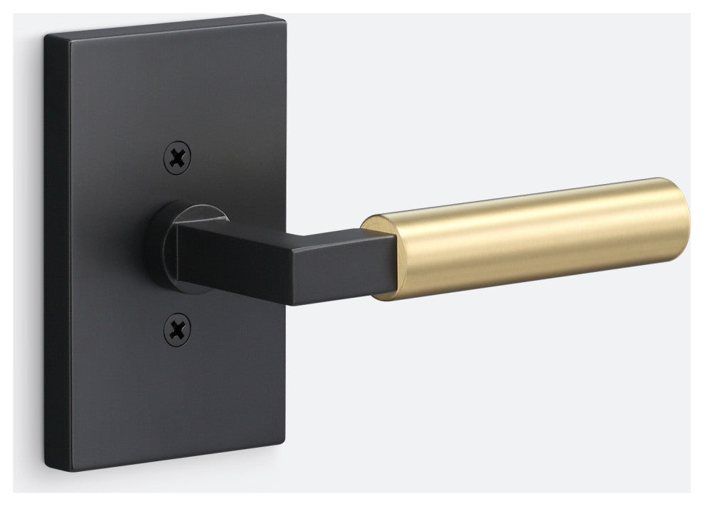 Levanto Dummy Rosette, Flat Black, Smooth Grip in Satin Brass
