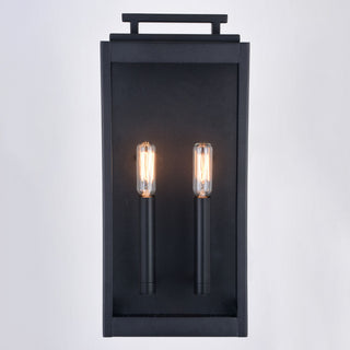 Hampton 7.5" 2 Light Outdoor Wall Light Textured Black