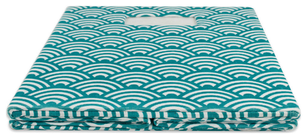 Polyester Cube Waves Teal Square 13"x13"x13"